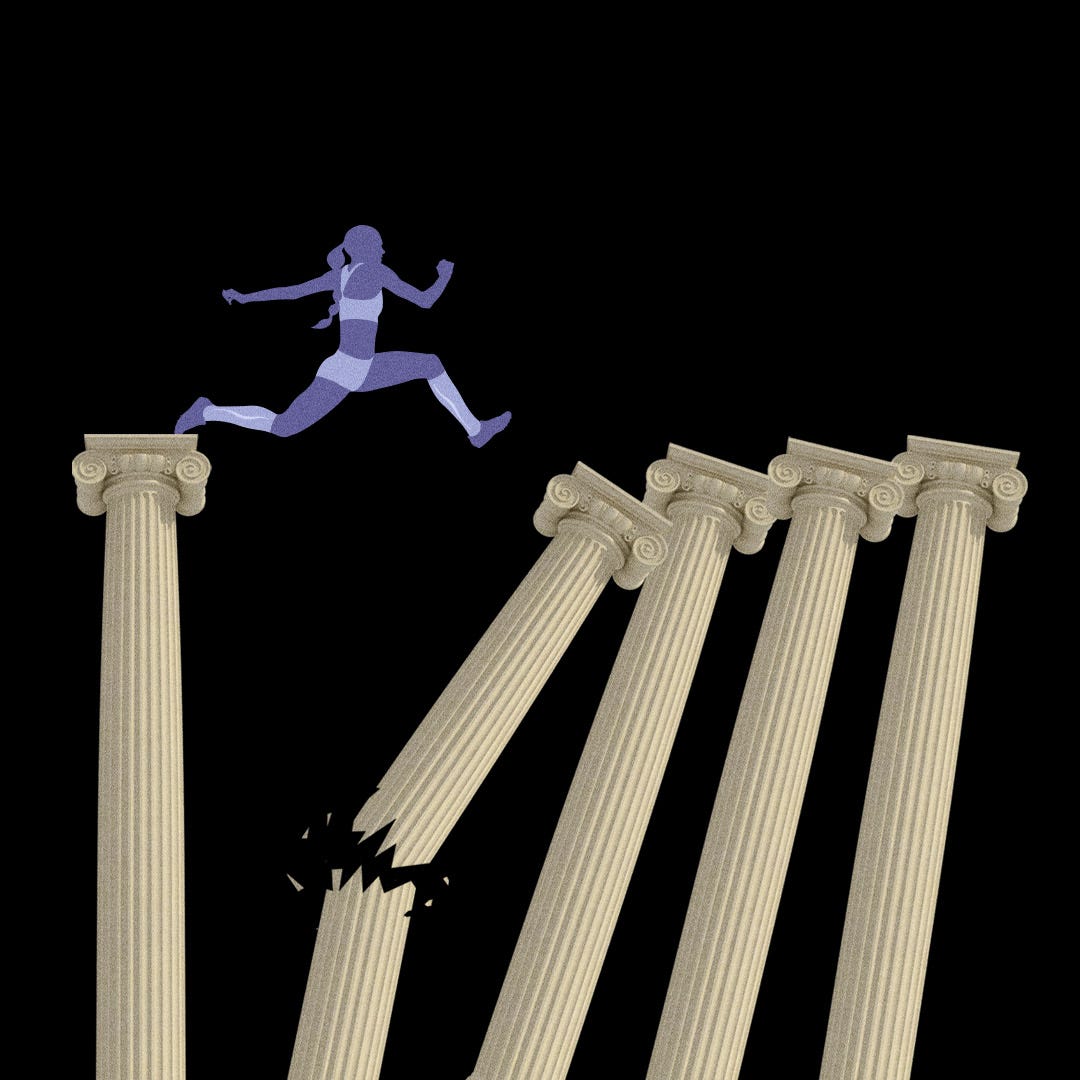Athlete falling illustration